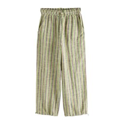 Next Pantaloni maro închis / verde deschis / roz / alb