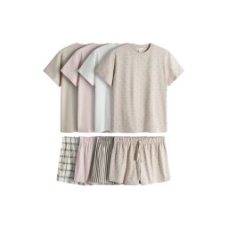 The Set Pantaloni scurți alb kitt / bej închis / roz pastel / alb