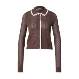 Abercrombie & Fitch Geacă tricotată maro / alb