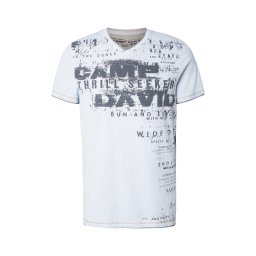 CAMP DAVID Tricou 'Dune Crusher' albastru pastel / gri închis