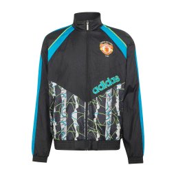 ADIDAS PERFORMANCE Jachetă de trening 'MUFC 90' azur / verde deschis / negru / alb