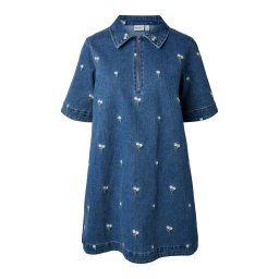 PIECES Rochie tip bluză 'PCFLORA' albastru denim / verde deschis / alb