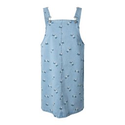PIECES Salopetă rochie scurtă 'PCFlora' albastru denim / verde pin / rosé