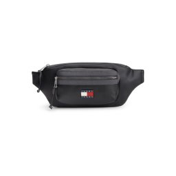 Tommy Jeans Geantă de umăr 'Rubberised Logo' negru