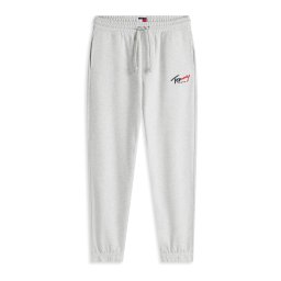 Tommy Jeans Pantaloni 'Signature Logo Cuffed' gri deschis