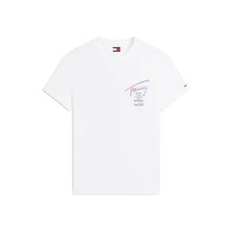 Tommy Jeans Tricou 'CITY SIGN' albastru deschis / gri metalic / roz / alb