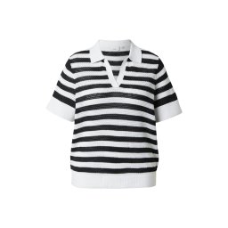ONLY Carmakoma Pulover 'CARDIANA' negru / alb