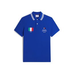 TOMMY HILFIGER Tricou 'STANDARD COUNTRY ITALY' albastru regal / verde / roșu / alb