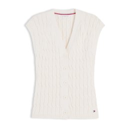 TOMMY HILFIGER Vestă tricotată galben deschis
