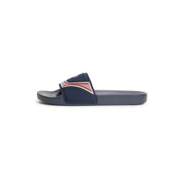 Tommy Jeans Saboți 'Logo Strap Pool' bleumarin / roșu cranberry / alb