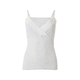 HOLLISTER Top gri deschis / alb