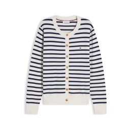 TOMMY HILFIGER Geacă tricotată bej deschis / bleumarin