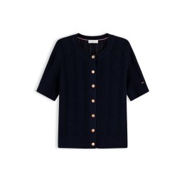TOMMY HILFIGER Geacă tricotată 'SUMMER CABLE' albastru închis