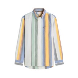 TOMMY HILFIGER Cămașă 'HERITAGE' albastru deschis / galben miere / verde mentă / alb