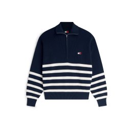 Tommy Jeans Pulover albastru marin / alb