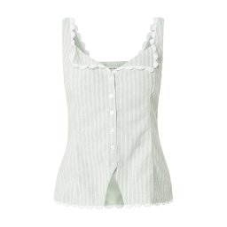 Abercrombie & Fitch Bluză verde deschis / alb