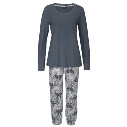 BUFFALO Pijama gri metalic / alb murdar