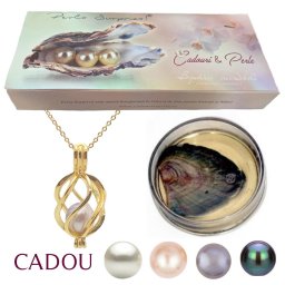 Perla Surpriza, Set Argint Placat cu Aur de 14 k si Perle Naturale