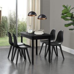 Set 6 scaune dining Brevik negre din plastic, 83x54x48 cm