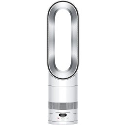 Aparat de încălzire și răcire 2-în-1 Dyson AM15 Hot+Cool 586340-01, 35 m², 10 viteze, oscilație 70°, ecran LCD, protecție împotriva răsturnării, Air Multiplier™, alb/argintiu