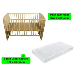 Patut KLUPS Karolina II Natur + Saltea 8 MyKids Confort II