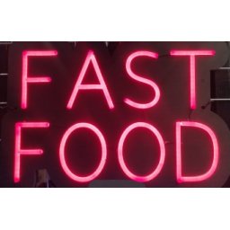 Reclama LED NEON - FAST FOOD - de interior, 40 x 30 cm