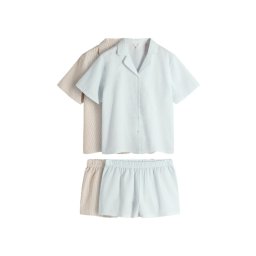 The Set Pantaloni scurți bej închis / albastru deschis / alb