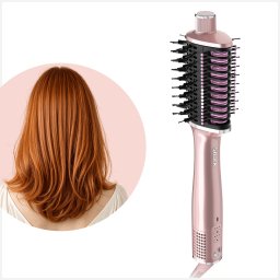 Perie cu aer cald 2-în-1 Glossi SmoothStyle HT302EUPK , roz Shark