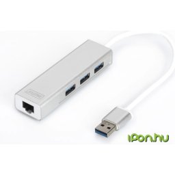 DIGITUS DA-70250-1 USB 3.0 3-Port Hub and Gigabit LAN Adapter