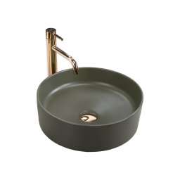 REA-U4567 - Lavoar pentru blat SAMI, Ø 37 cm, ceramică/verde mat
