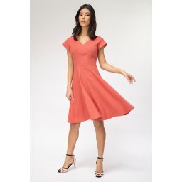 Rochie de in uni cu croi amplu YANIRA, Hermosa, caramiziu