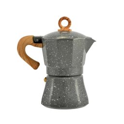 Cafetiera moka din aluminiu pentru 3 cesti, cu maner ergonomic si design modern