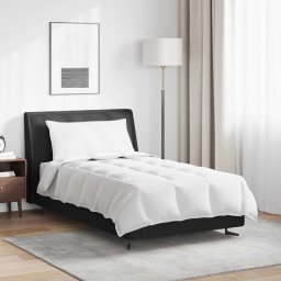 Pilota 2 în 1 cu perna, alba, pene de rata, 135x200 cm, set 2 piese