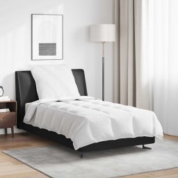 Pilota 2 în 1 cu perna, pene de rata, alba, 155x220 cm, 2 piese
