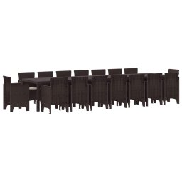 Set de masa de gradina cu perne cu perna 17 pcs Maro PP GartenMobel Dekor