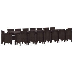 Set de masa de gradina cu perne cu perna 17 pcs Maro PP GartenMobel Dekor