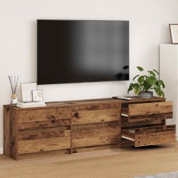 Unitati TV 2 pcs Lemn Vechi 180 x 34 x 50 cm Lemn compozit GartenMobel Dekor