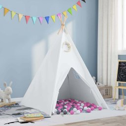 Cort Teepee Alb 120 x 120 x 150 cm Tesatura si Plastic GartenMobel Dekor