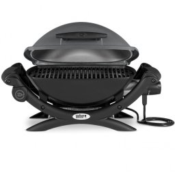 Gratar electric Weber Q1400 WB 52020079, 2200 W, 43x32 cm, Carcasa aluminiu turnat, Tava grasimi, Gri