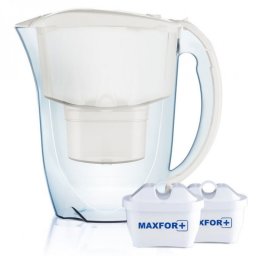 Cana filtrare apa Aquaphor Jasper 190067, 2,8 l, Capac rabatabil, 3 filtre MAXFOR+, Fara BPA, Alb