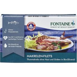 File de Macrou in Ulei BIO de Masline Extravirgin - Fontaine - 120 grame