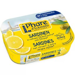 Sardine in Ulei BIO de Masline Extravirgin cu Lamaie BIO - Phare - 135 grame