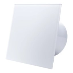 Ventilator de baie Ecovent DECORA SMART, diametru 100, Super Silent, Senzor Umiditate, Timer, Panou sticla, Clapeta antiretur, Debit 93 m3/h, alb. 5 ani garantie