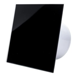 Ventilator de baie Ecovent DECORA, diametru 100, Super Silent, Panou plexiglas, Clapeta antiretur, Debit 93 m3/h, negru. 5 ani garantie