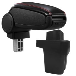 Cotieră pentru Hyundai Accent 4 IV (08.2010-2016) negru piele ecologica cu cusatura rosie