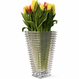 Vaza Decorativa Eleganta Pufo Lumière din Sticla pentru Flori si Aranjamente, 17 cm- Design Modern pentru Living si Decor Interior