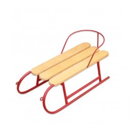 Sanie clasica din lemn pentru copii cu spatar - rosie
