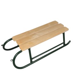 Sanie clasica din lemn si metal pentru copii verde