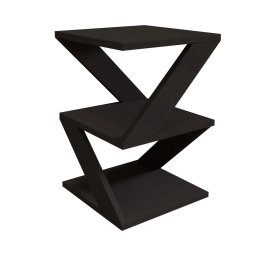 Masuta laterala living 29.6x54.2x29.6 cm, PAL melamina 100%, grosime 18mm, rafturi multiple, negru - Verificat A · Re-Bloom