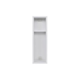 Noptiera dormitor suspendata 20x65x15 cm, 2 rafturi, PAL melamina 100%, grosime 18mm, stil scandinav, alb - Verificat A · Re-Bloom